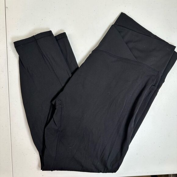 EUC Women’s Plus Size Black Leggings Criss Cross Waist Band Pockets - Size 3XL - Picture 6 of 8